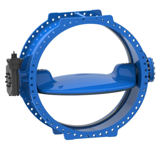 Затвор дисковый AVK с двойным эксцентриком серия 756/102-IS2 PN16 DN900 с седлом из нержавеющей стали, редуктор (IP67) с ISO-фланцем