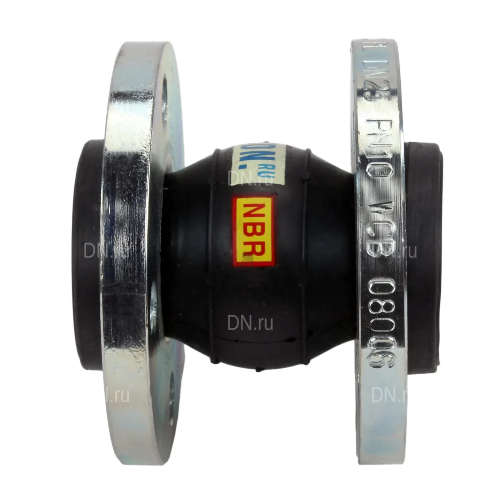 Компенсатор резиновый DN.ru CR-N34-F Ду25 Ру10 NBR фланцевый