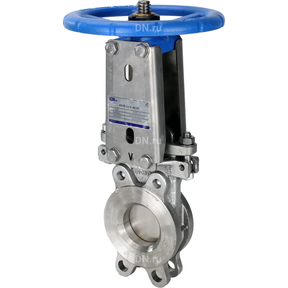 Задвижка шиберная DN.ru GVKR3232M-1W-Fb-S Ду80 Ру10 односторонняя , шпиндель - выдвижной,    управление - штурвал, WENZ
