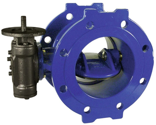 Затвор дисковый AVK с двойным эксцентриком серия 756/102-142 PN16 DN500 с интегрированным седлом, редуктор (IP67) с ISO-фланцем