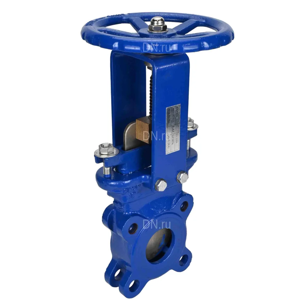 Задвижка шиберная DN.ru GVKN3431M-1W-Fb-S Ду80 Ру10 односторонняя , шпиндель - невыдвижной,  управление - штурвал, WENZ