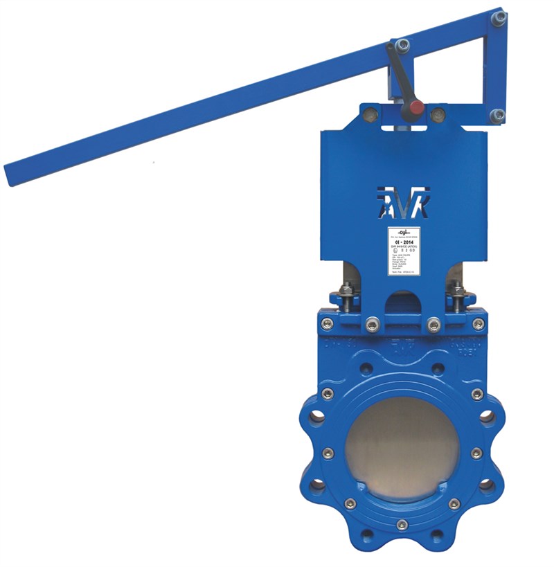 Задвижка шиберная ножевая серия 702/30 AVK PN10 (фланец PN10/16) DN50  с рычагом