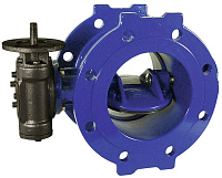 Затвор дисковый AVK с двойным эксцентриком серия 756/102-142 PN16 DN600 с интегрированным седлом, редуктор (IP67) с ISO-фланцем