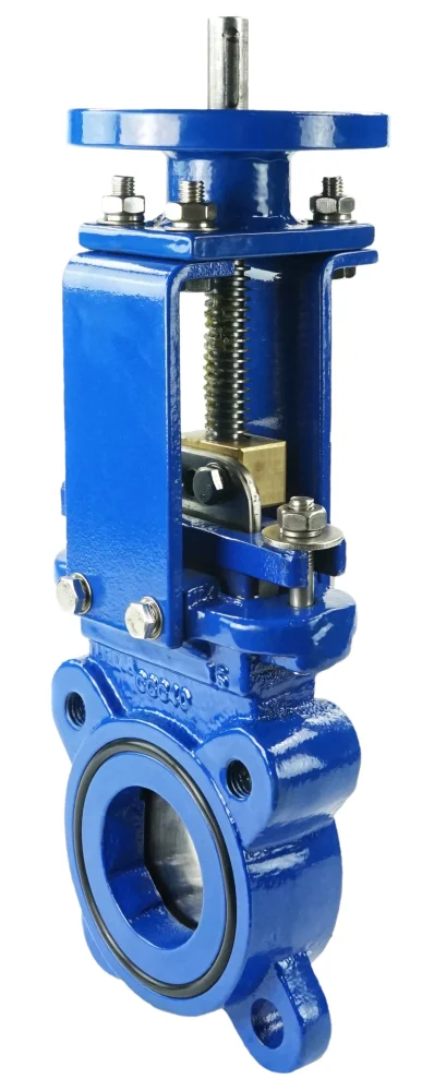 Задвижка шиберная DN.ru GVKN1331N-2W-Fb-ISO Ду65 Ру10 двусторонняя , шпиндель - невыдвижной,   с ISO-фланцем и голым штоком, круглый шток 16, F10