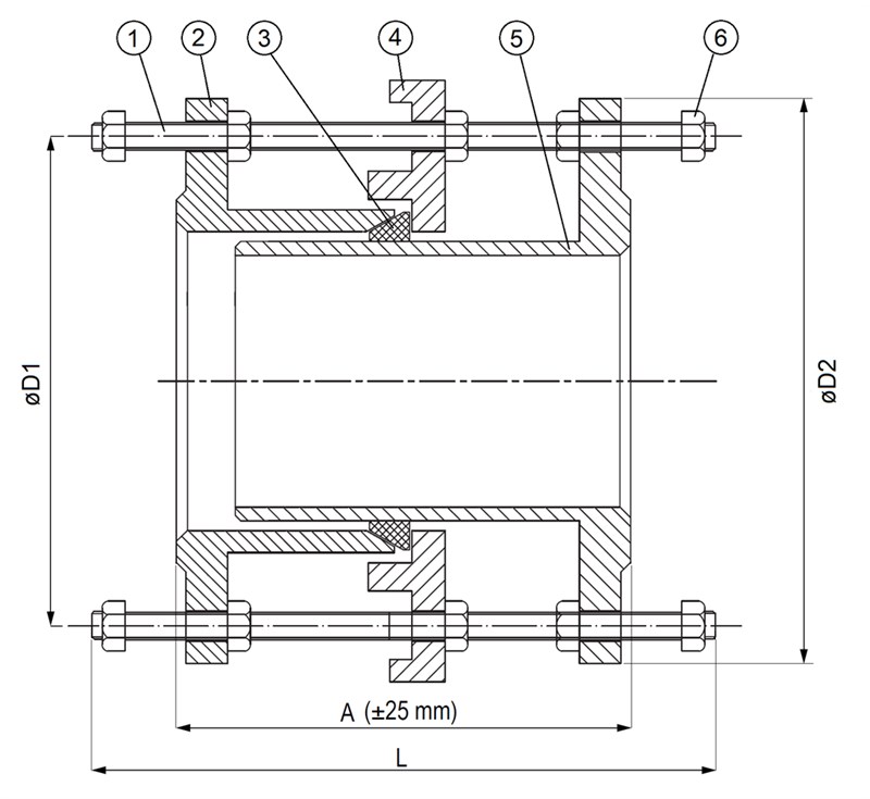 Демонтажная вставка трехфланцевая серия 873