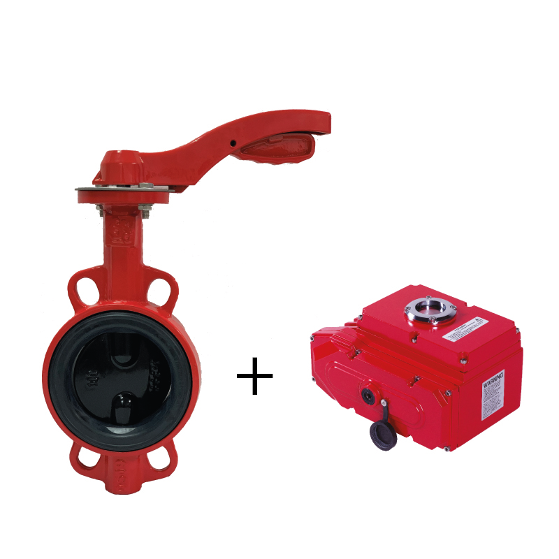 Затвор дисковый поворотный РАШВОРК 200 DN 40-600, PN16 чугунный межфланцевый, с электроприводом РАШВОРК 900 220В
