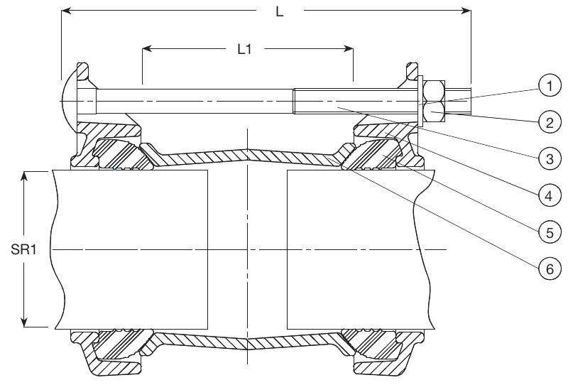 МУФТА AVK SUPA PN16 чертеж