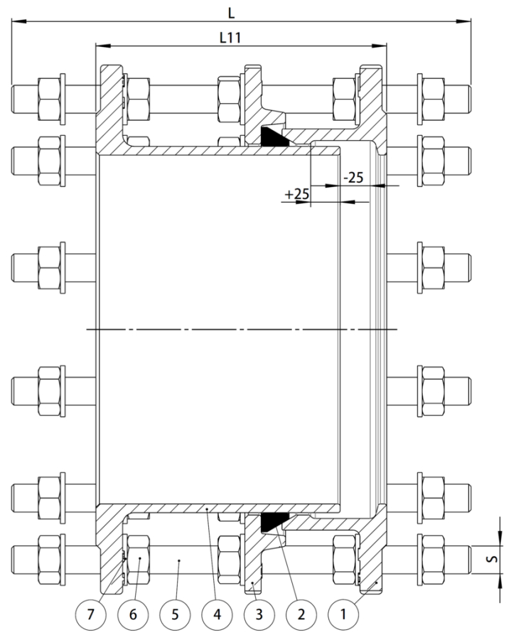 ВСТАВКА AVK ДЕМОНТАЖНАЯ 265-91 схема