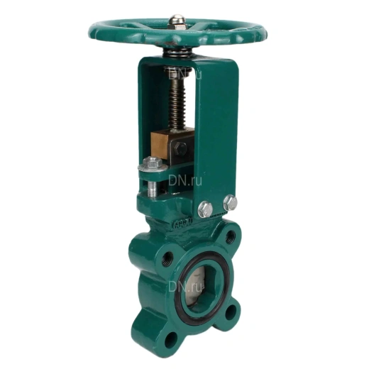 Задвижка шиберная DN.ru GVKR1331M-1W-Fb-S Ду80 Ру16 односторонняя , шпиндель - выдвижной, управление - штурвал, WENZ
