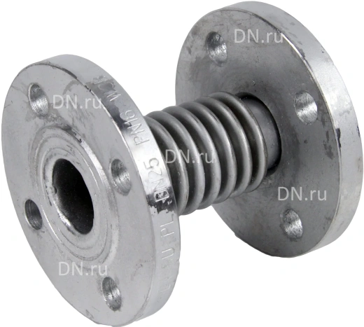 Компенсатор сильфонный осевой DN.ru CB-3234-F Ду32 Ру16 фланцевый, сильфон - нержавеющая сталь SS316, осевой ход 30 мм