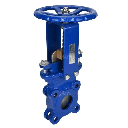 Задвижка шиберная DN.ru GVKN3431M-1W-Fb-S Ду80 Ру10 односторонняя , шпиндель - невыдвижной,  управление - штурвал