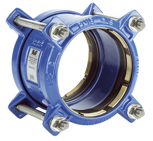 Муфта AVK SUPA PLUS PN16, DN200, фиксирующего типа для ПЭ и ПВХ труб, серия 621, внешний D 225мм